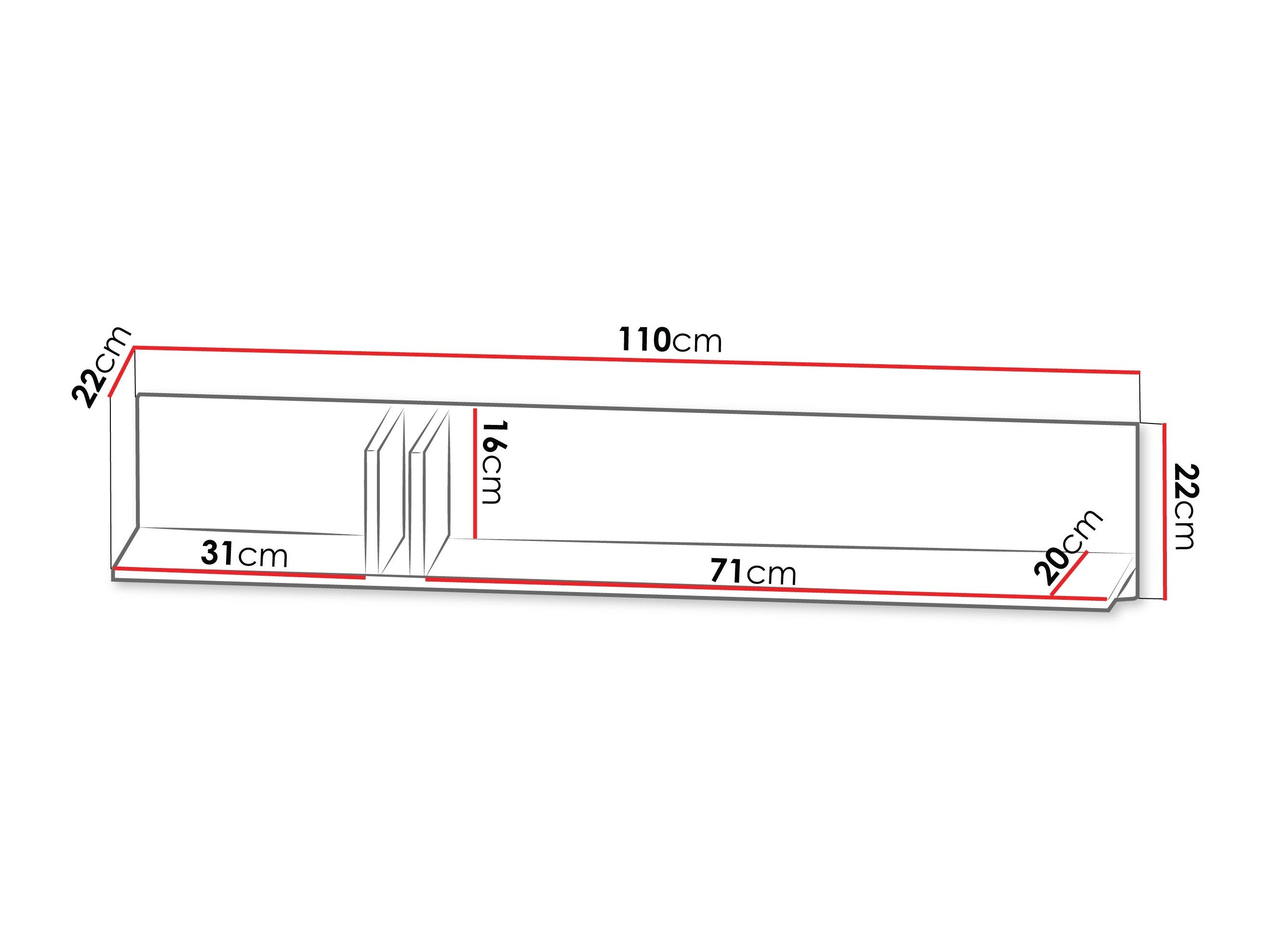 Étagère murale Levali 114 (Chêne)