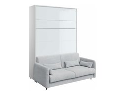 Lit escamotable Concept Pro Lenart VII (Blanc brillant + Gris)