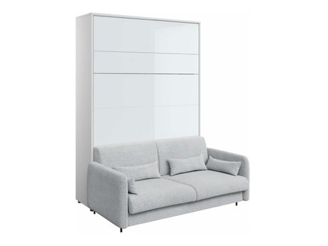 Lit escamotable Concept Pro Lenart VII (Blanc brillant + Gris)