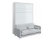 Lit escamotable Concept Pro Lenart VII (Blanc brillant + Gris)