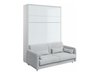 Lit escamotable Concept Pro Lenart VII (Blanc brillant + Gris)