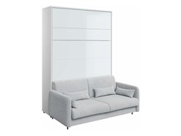 Lit escamotable Concept Pro Lenart VII (Blanc brillant + Gris)