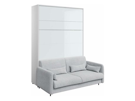 Lit escamotable Concept Pro Lenart VII (Blanc brillant + Gris)