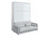 Lit escamotable Concept Pro Lenart VII (Blanc brillant + Gris)