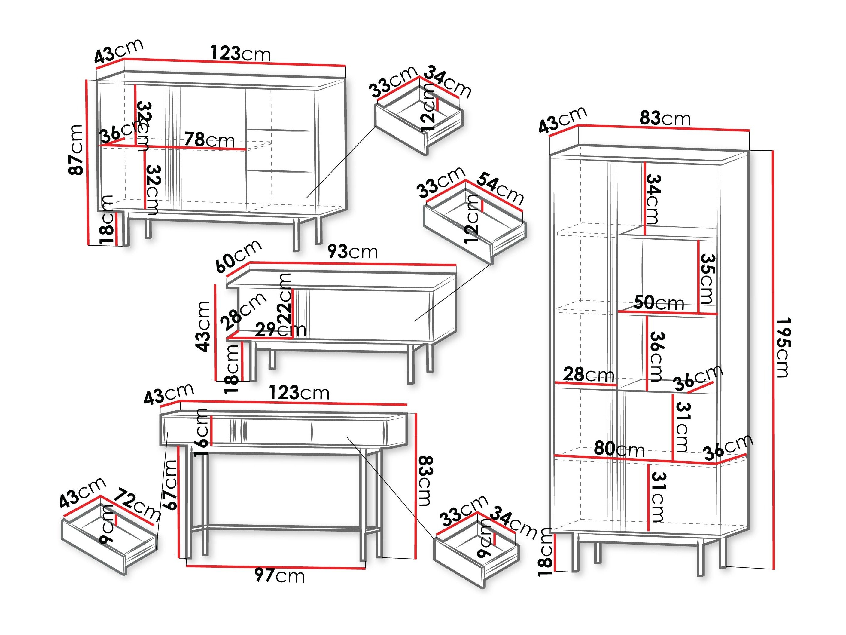 Ensemble de salon Levali 117 (Chêne)