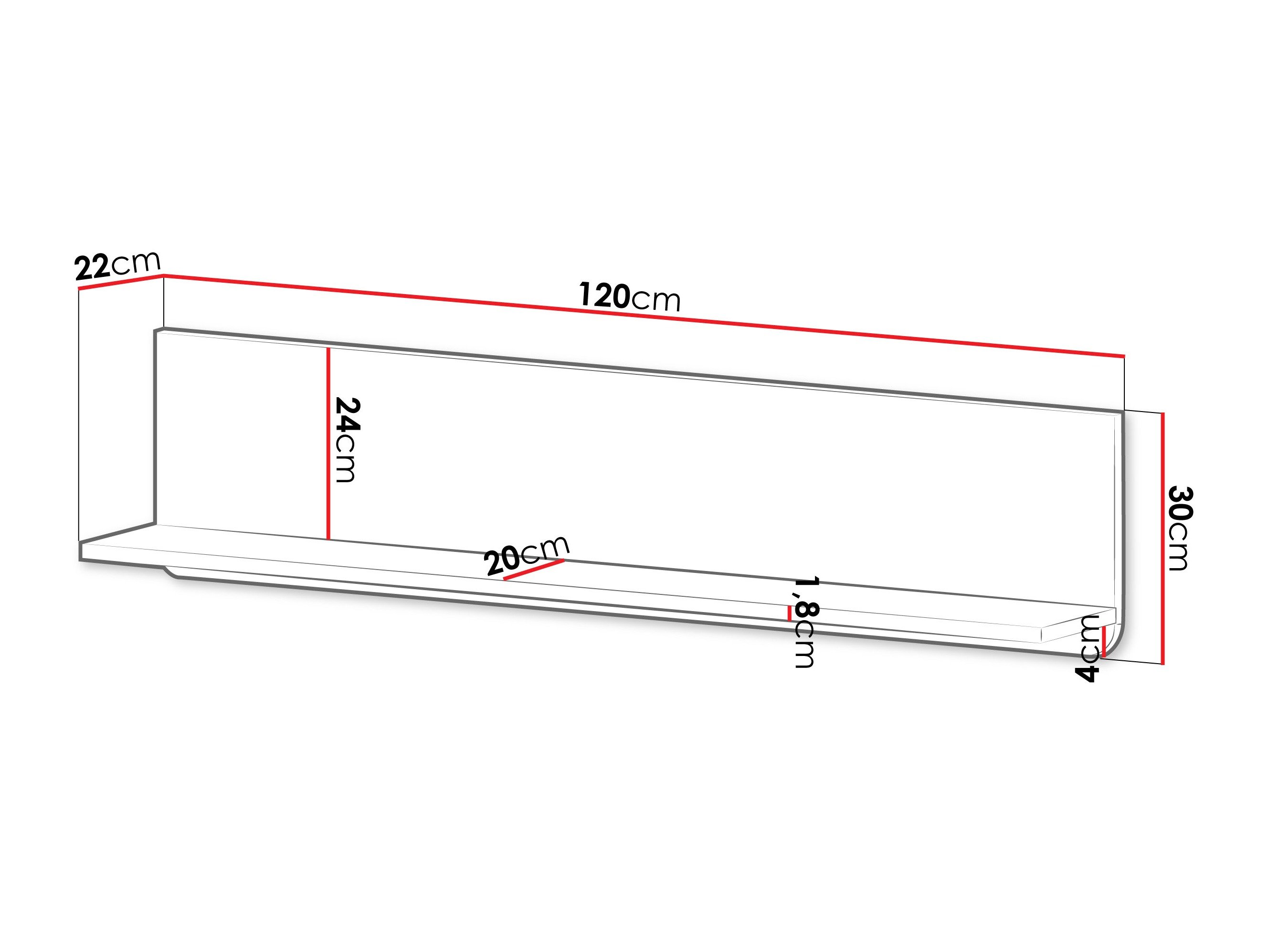 Étagère murale Lufela 118 (Cachemire + Marbre gris)