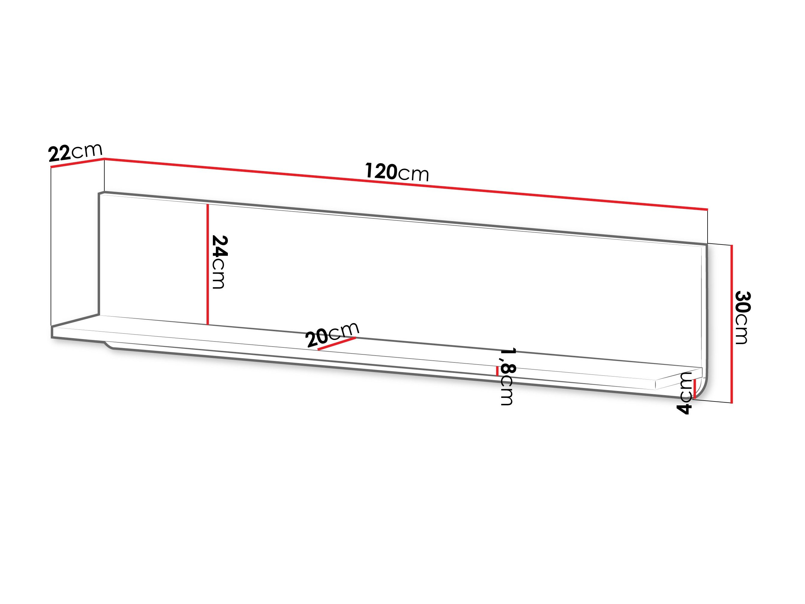 Étagère murale Lufela 118 (Cachemire + Noyer)
