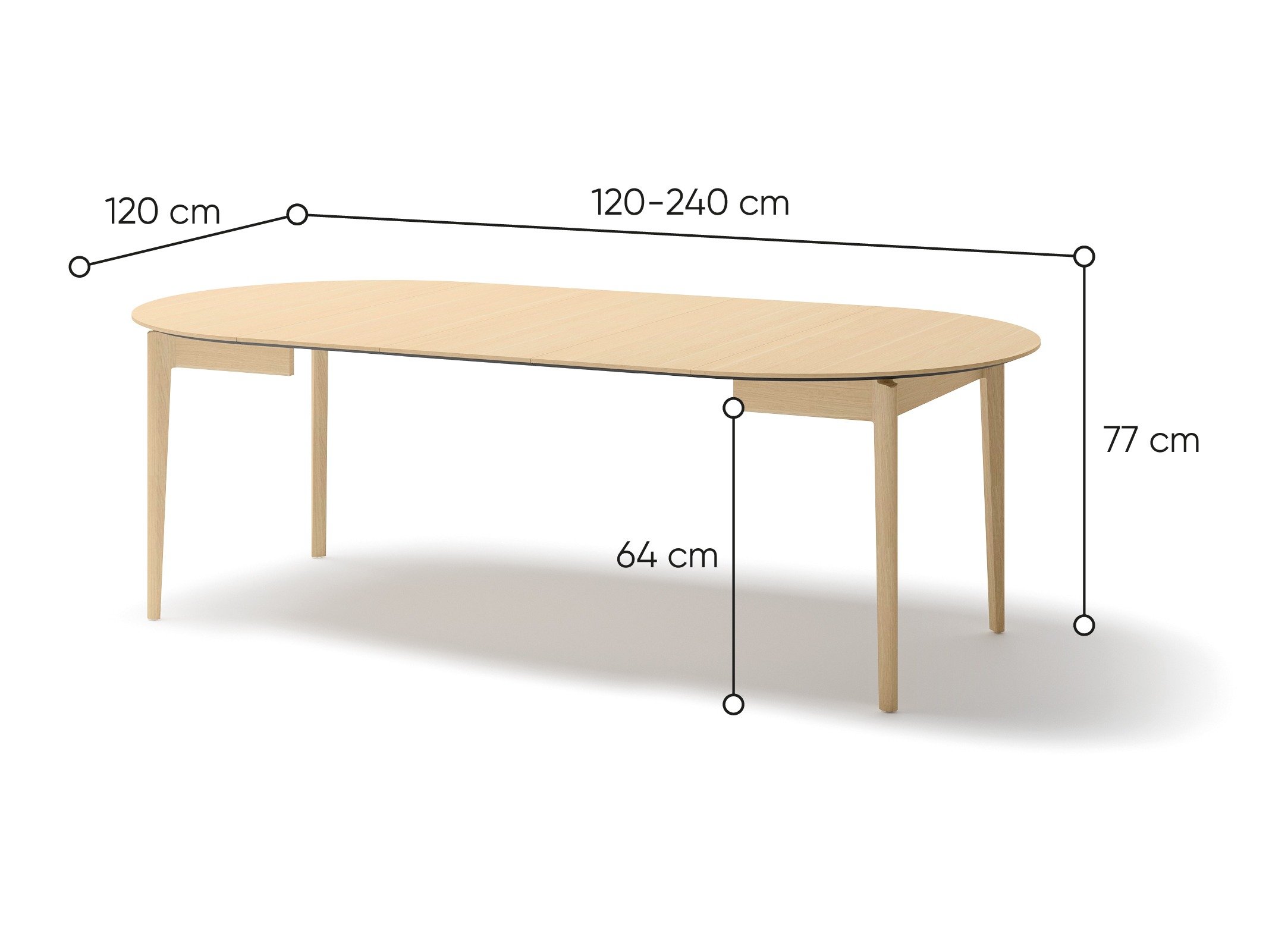 Table Fresno 175 (Chêne clair)