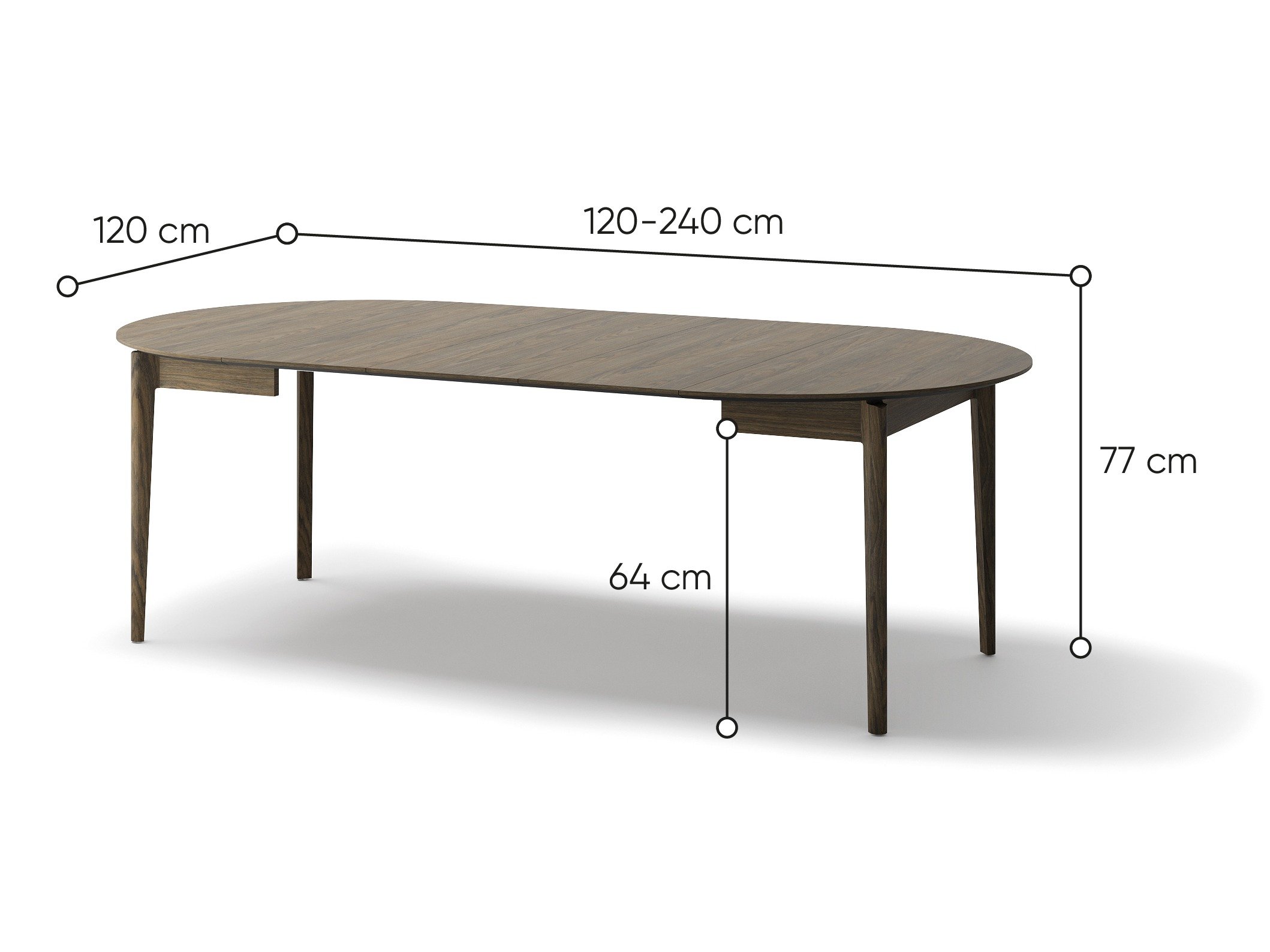 Table Fresno 175 (Chêne foncé)