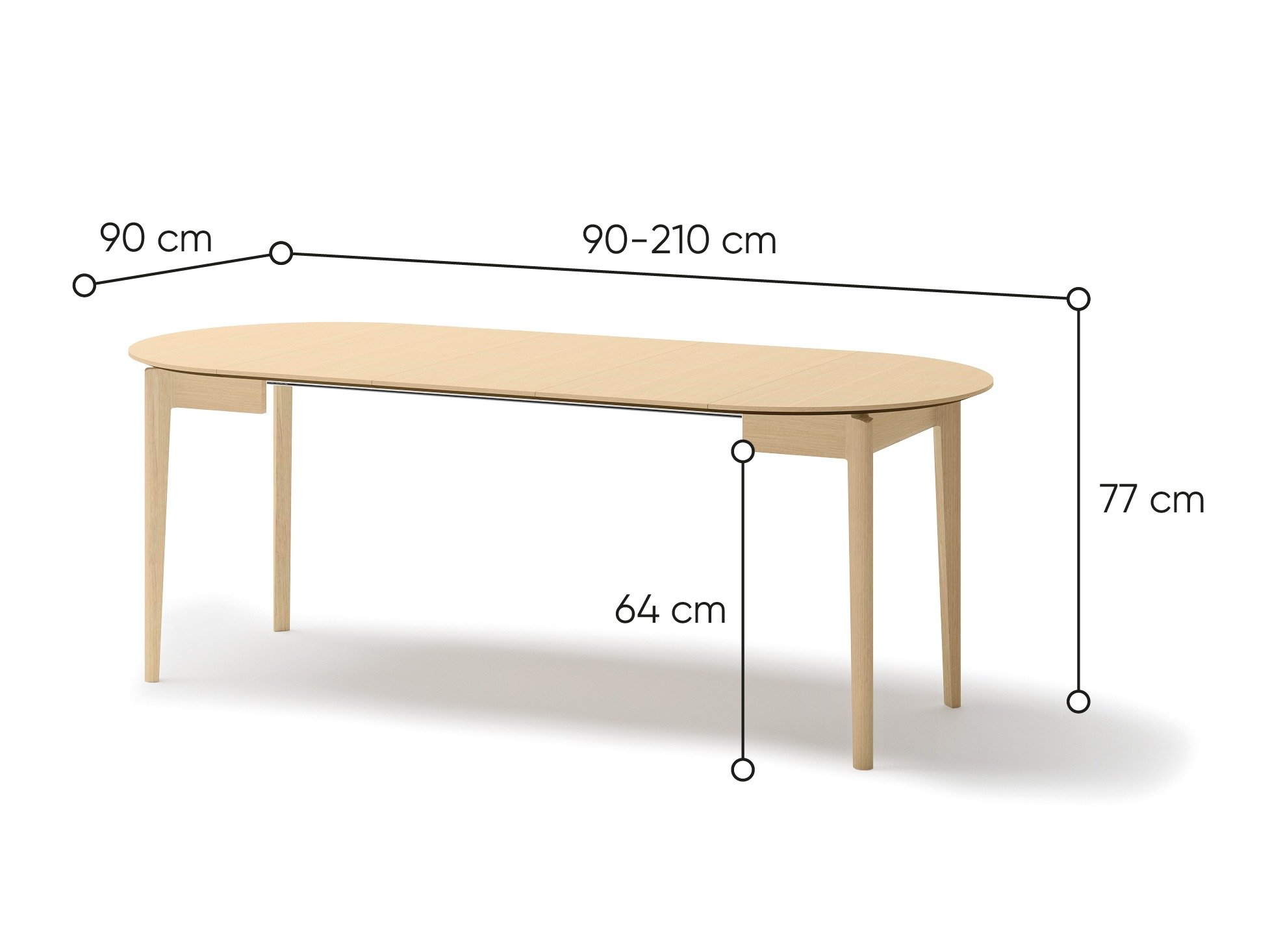 Table Fresno 180 (Chêne clair)