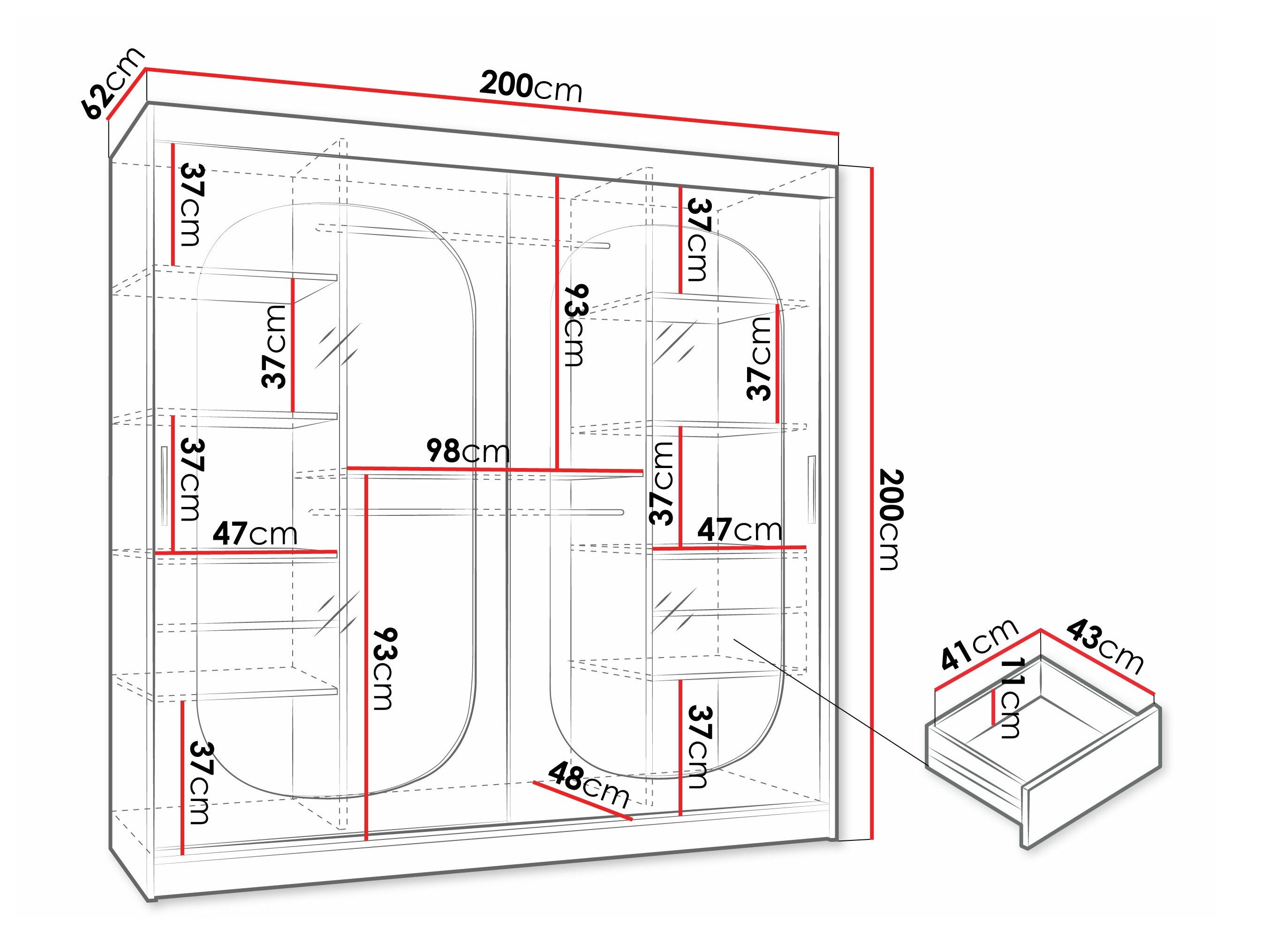 Armoire Hartford 521 (Noir)