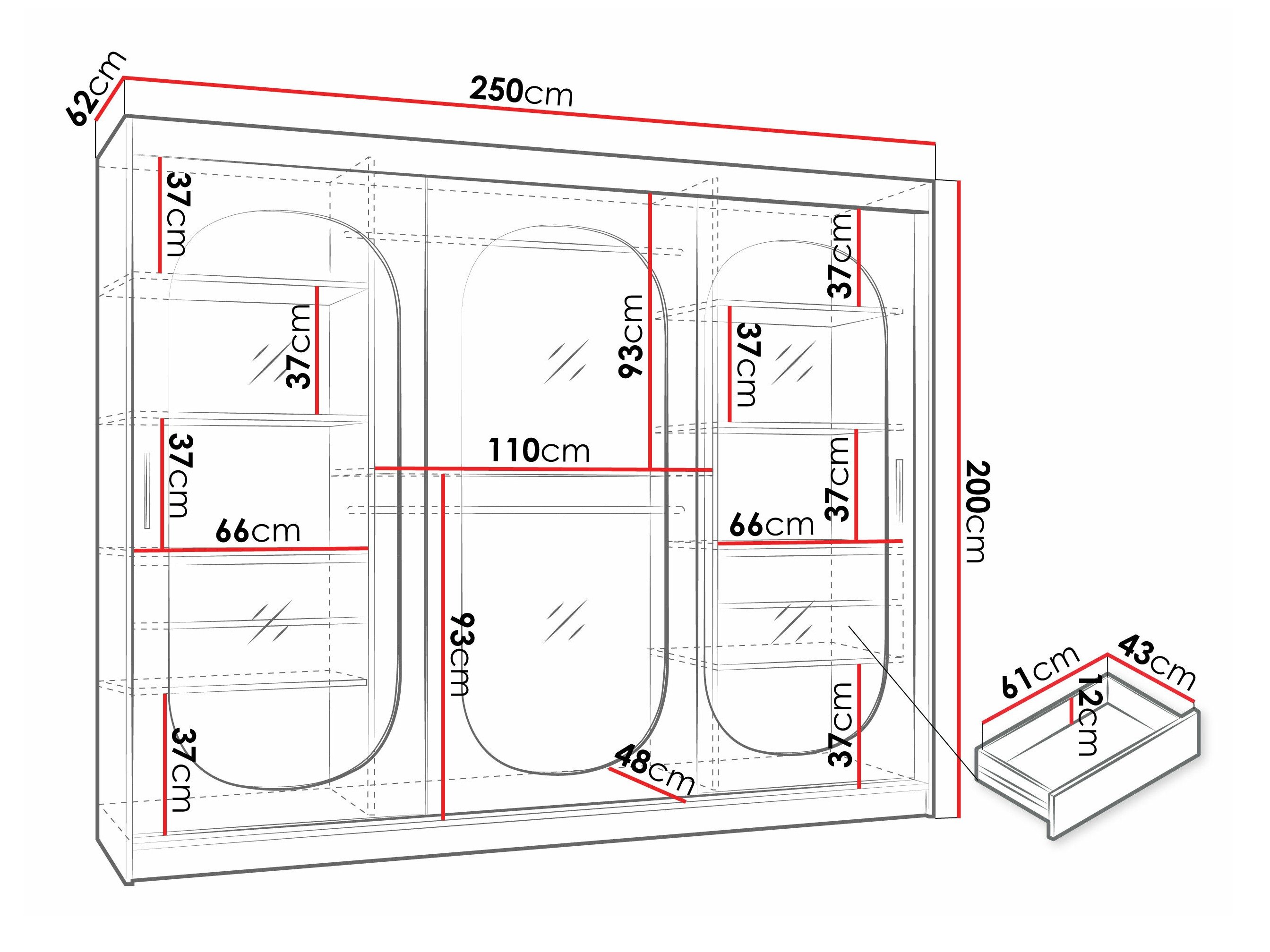 Armoire Hartford 522 (Noir)