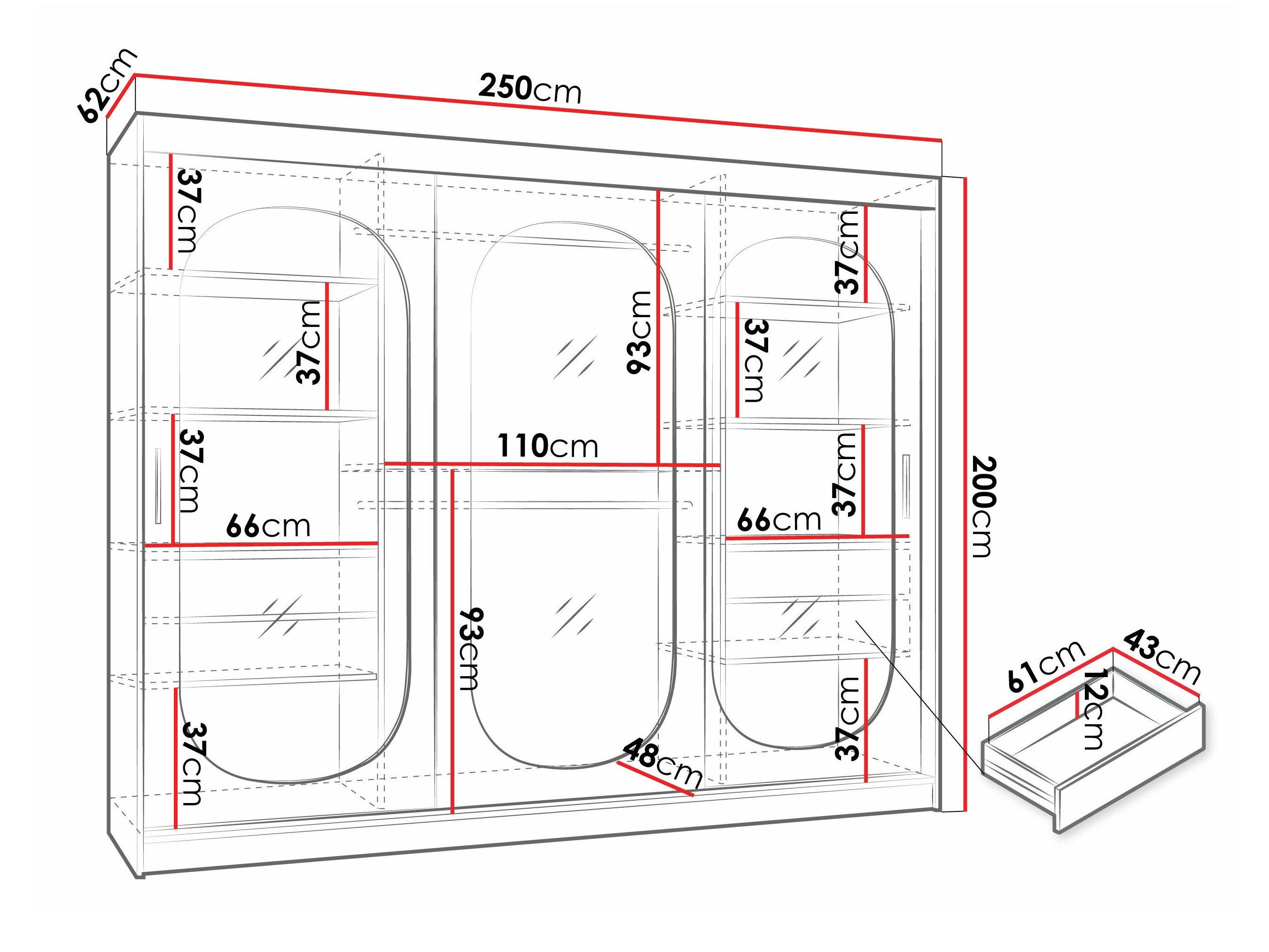 Armoire Hartford 522 (Noir)