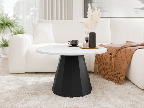 Table basse Oswego 139 (Noir + Marbre blanc)