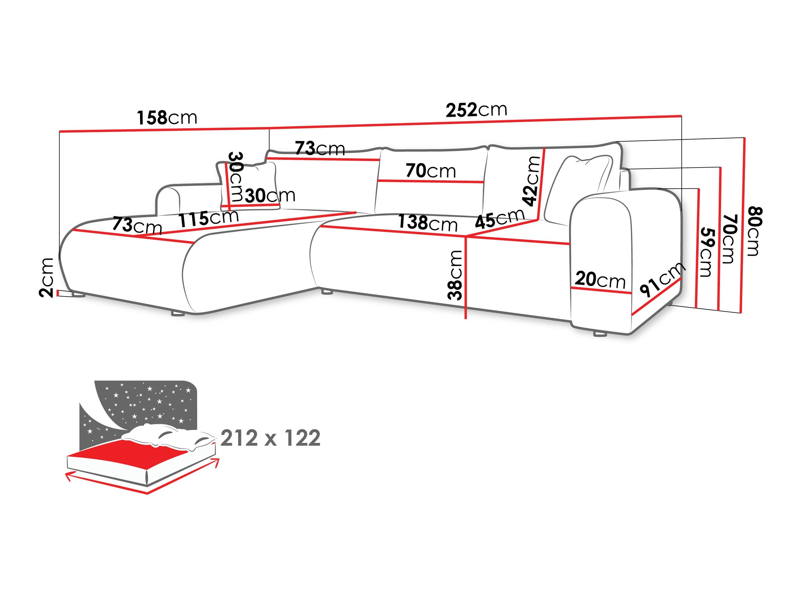 Canapé d'angle Comfivo 449 (Taro 01)