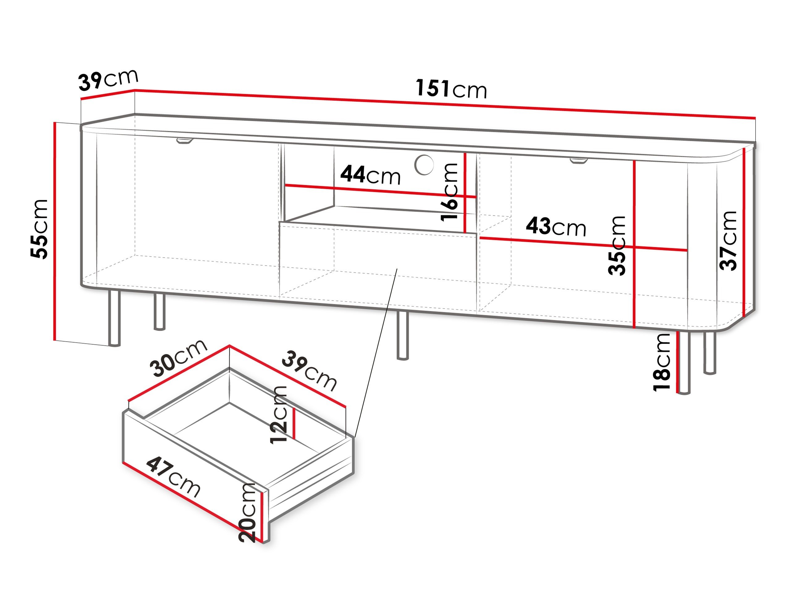 Meuble TV Tebeni 102