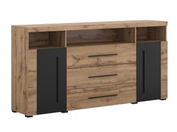 Commode Sorciro 100 (Noir + Chêne wotan)