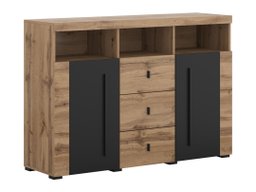 Commode Sorciro 101 (Noir + Chêne wotan)