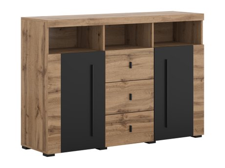 Commode Sorciro 101 (Noir + Chêne wotan)