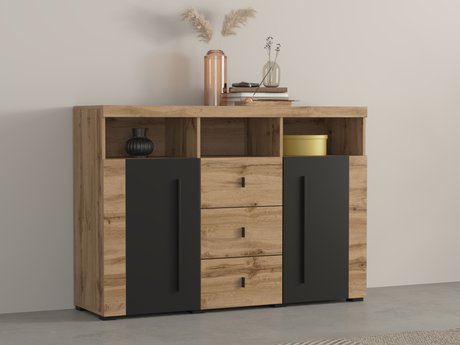 Commode Sorciro 101 (Noir + Chêne wotan)