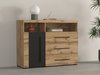 Commode Sorciro 102 (Noir + Chêne wotan)