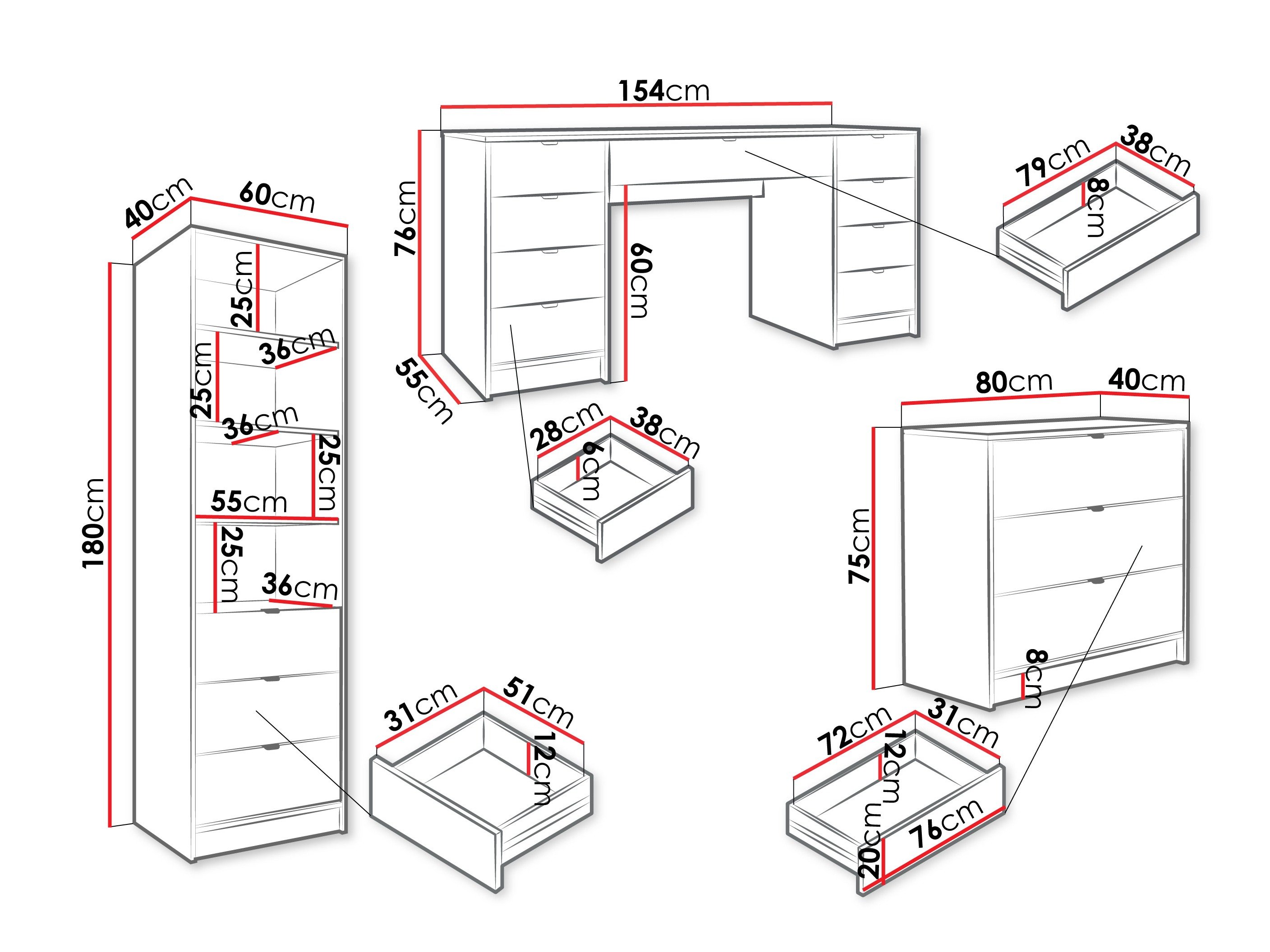 Ensemble de bureau à domicile Comfivo Larmire 121 (Beige)