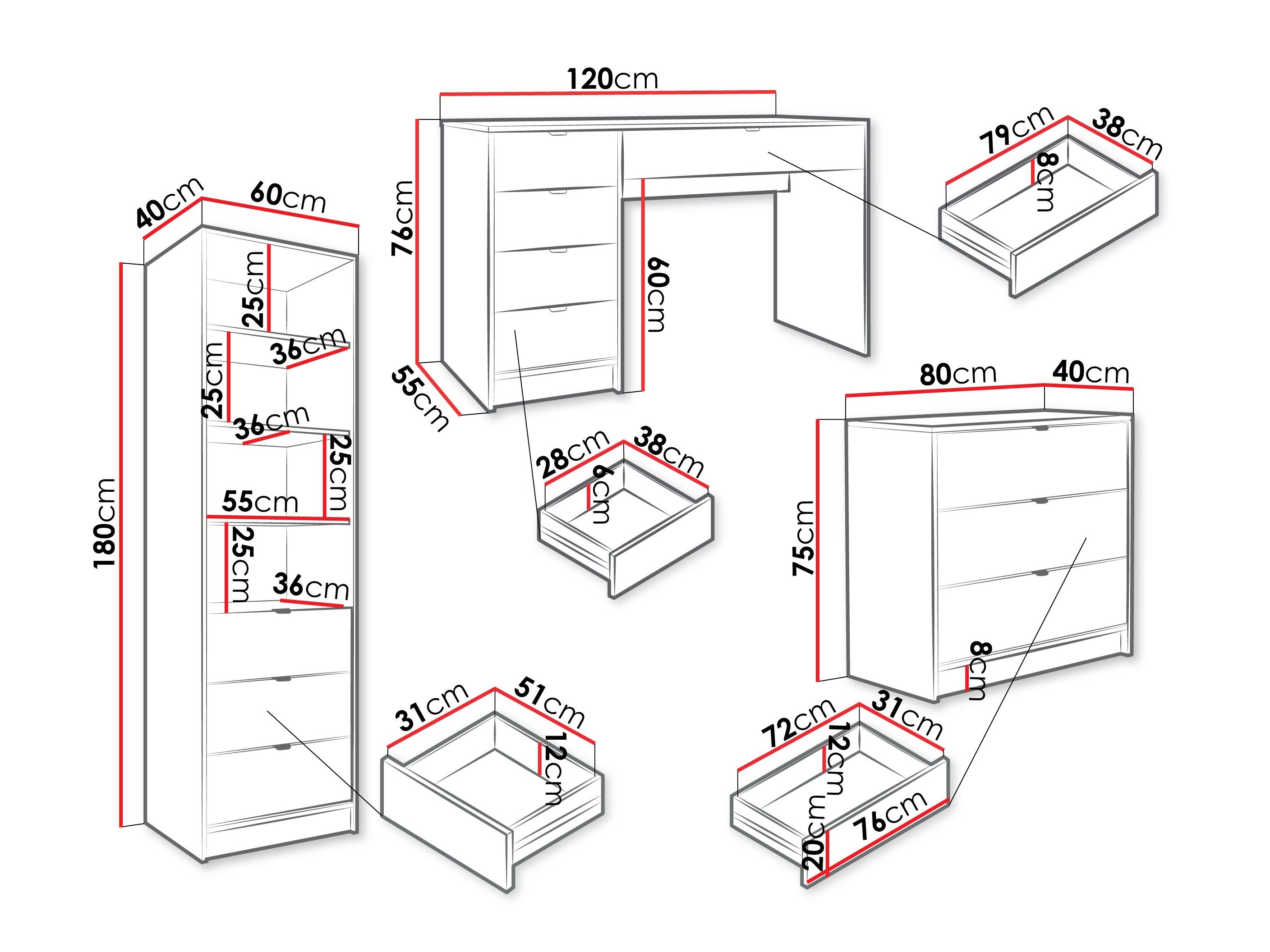 Ensemble de bureau à domicile Comfivo Papilio V (Beige)