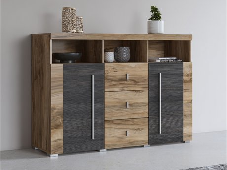Commode Sorciro 101 (Noix + Chêne foncé)
