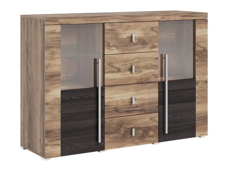 Commode Sorciro 109 (Noix + Chêne foncé)