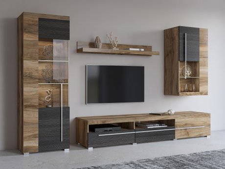 Ensemble de salon Sorciro 105 (Noix + Chêne foncé)