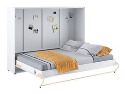 Lit escamotable Concept Pro Lenart IV (Blanc + Blanc brillant)