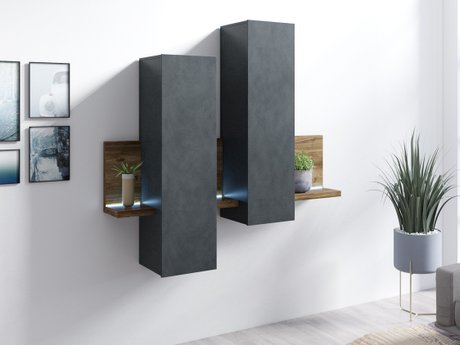 Armoire murale Lutiva 101 (Matera gris + Épicéa foncé)