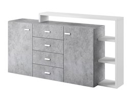 Commode Lutiva 106 (Blanc + Béton)