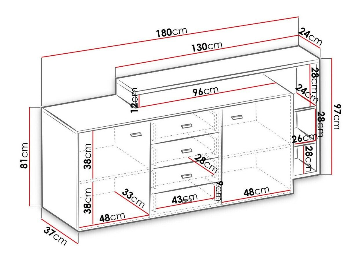 Commode Lutiva 106 (Noir mat)
