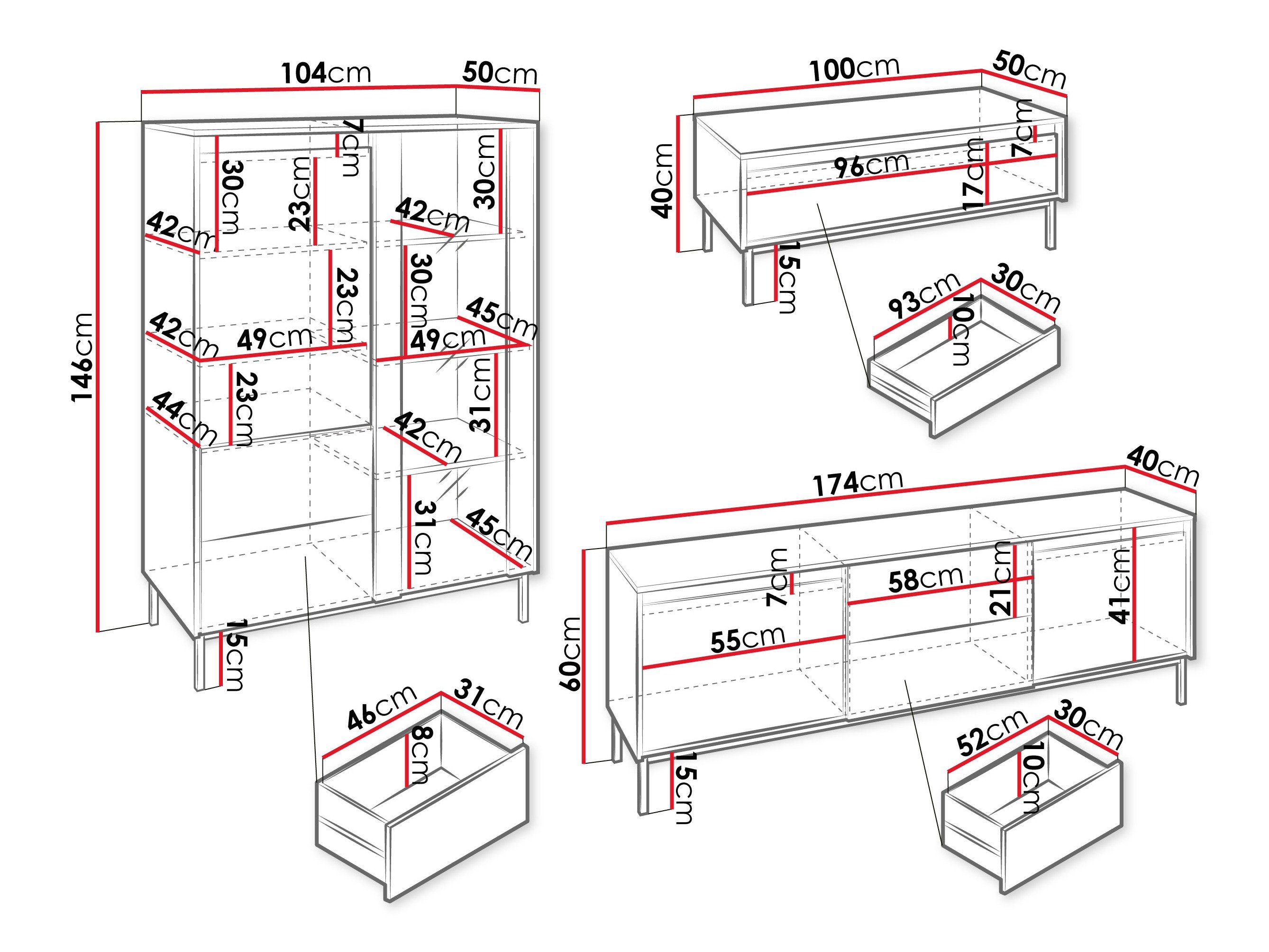 Ensemble de salon Comfivo Delruva V (Blanc)