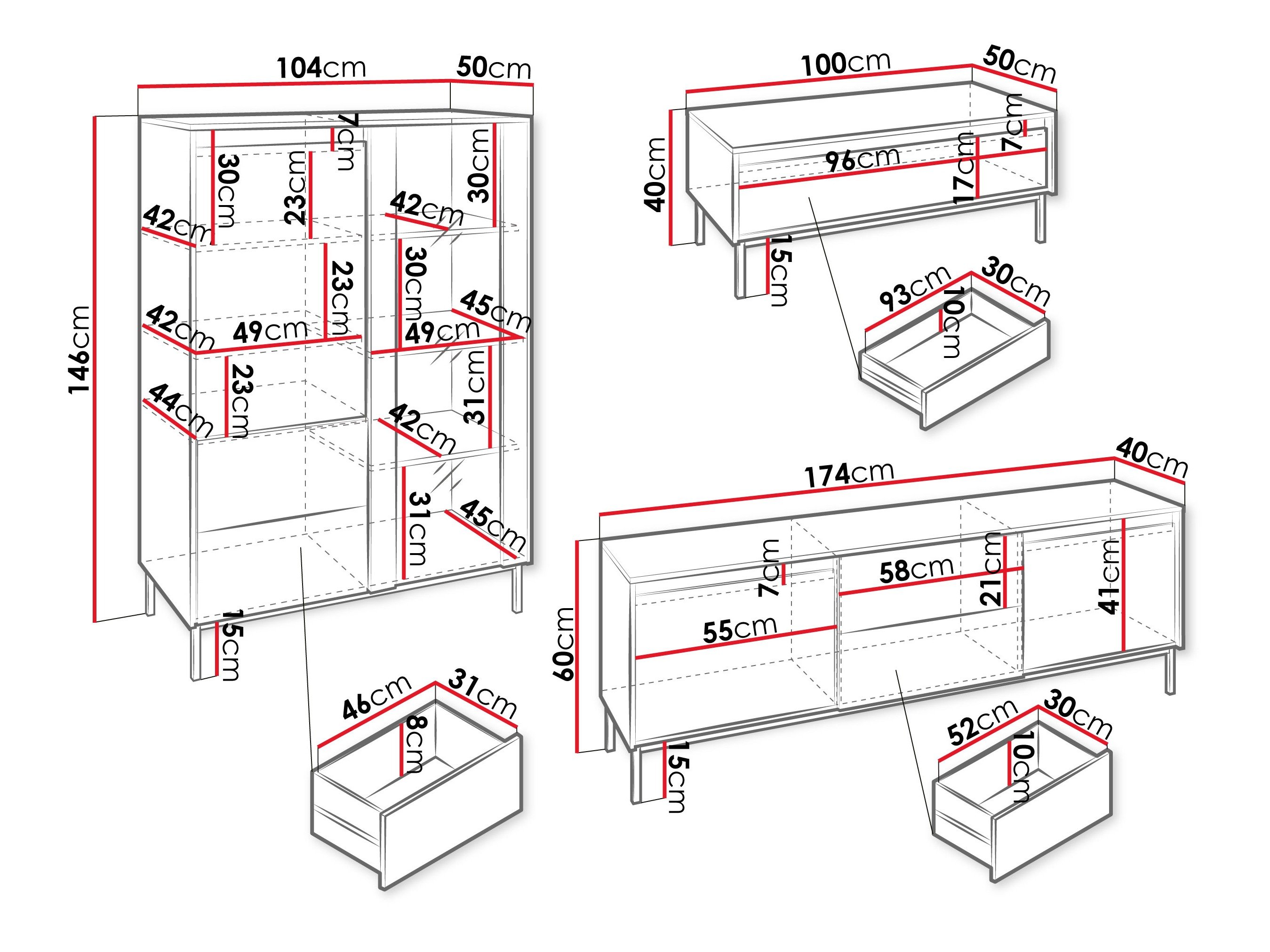 Ensemble de salon Comfivo Delruva V (Noir)