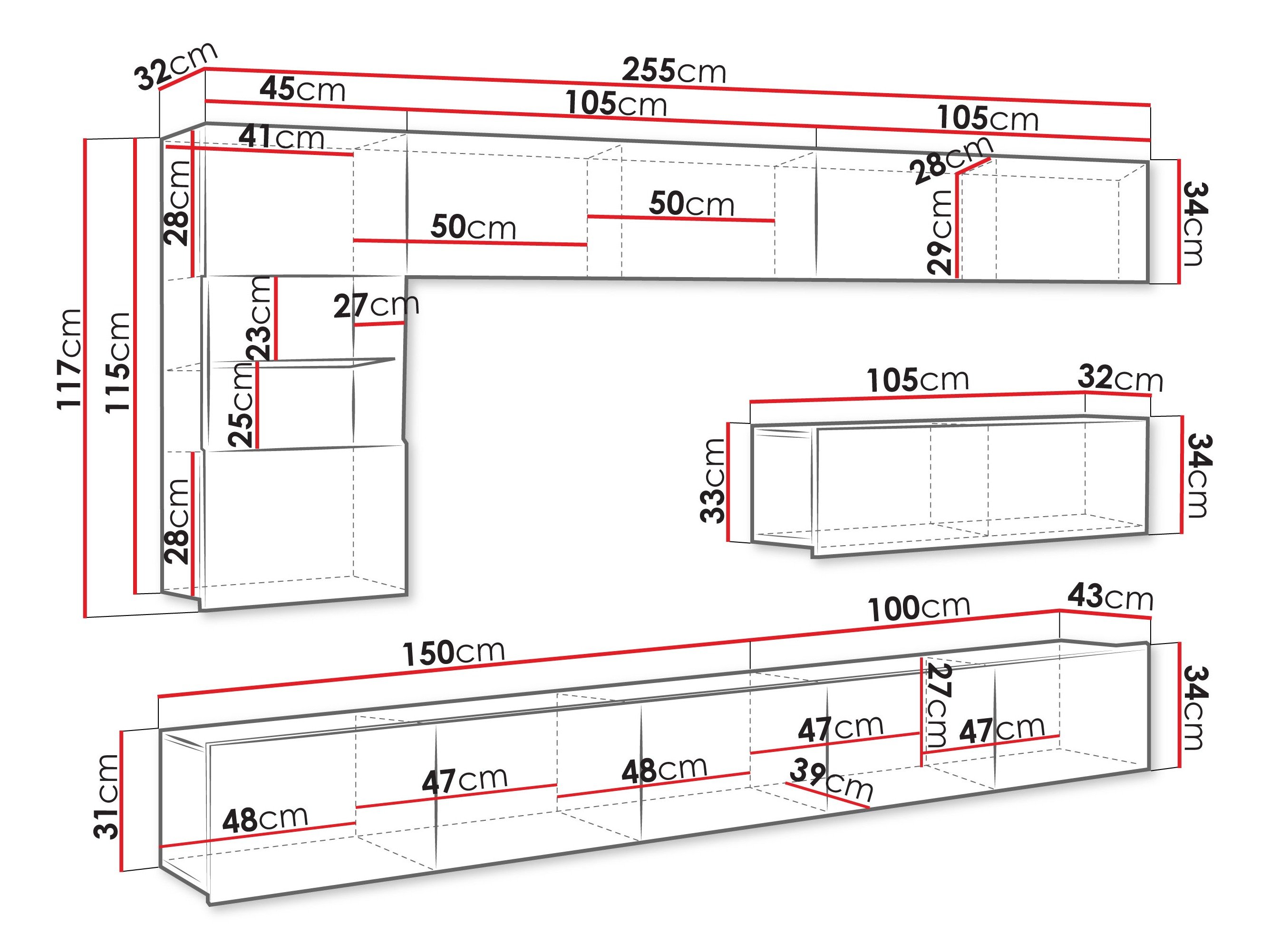 Ensemble de salon Remus IV (Cachemire)