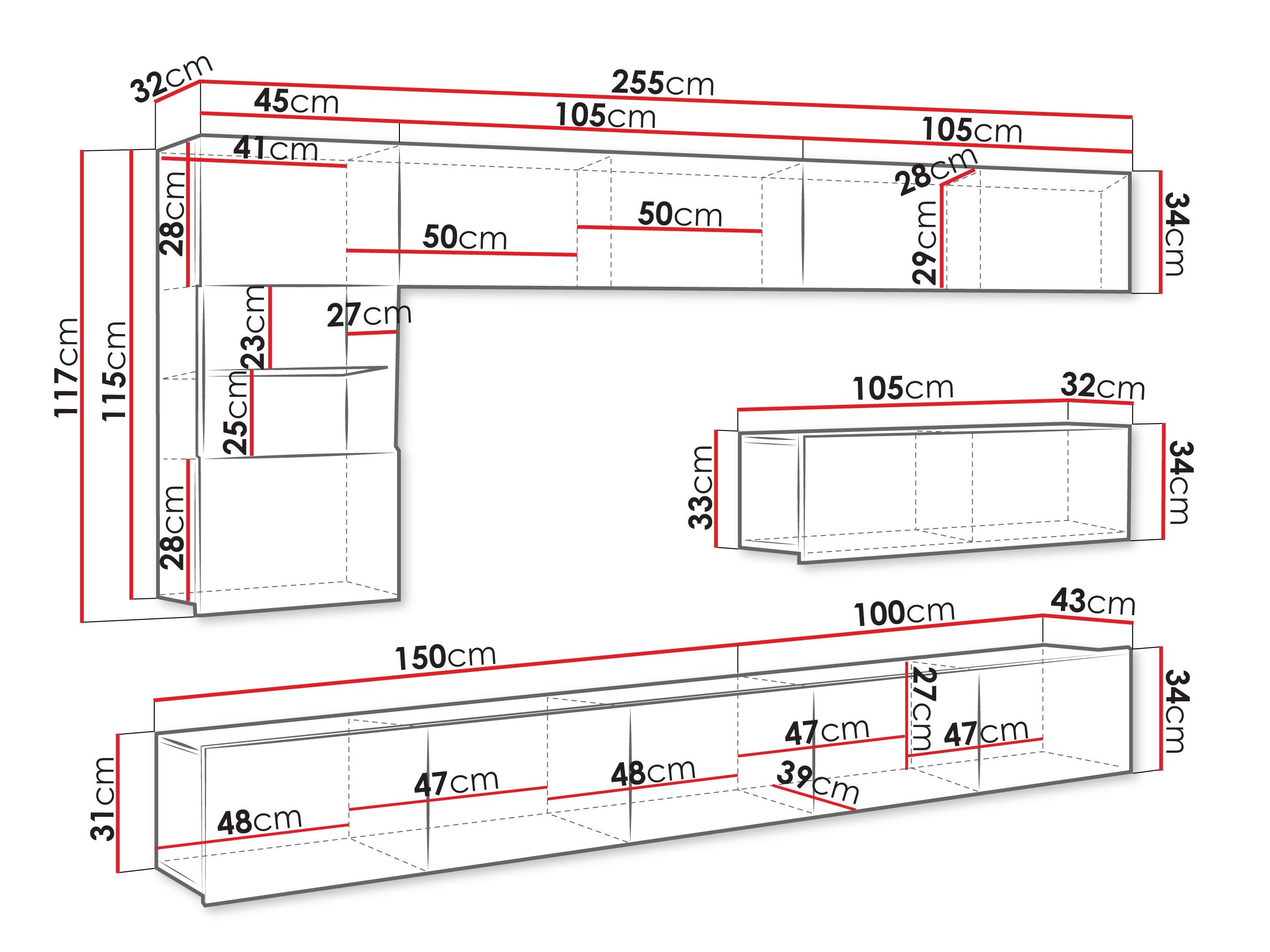 Ensemble de salon Remus IV (Cachemire)