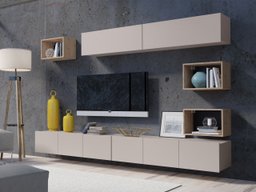 Ensemble de salon Remus XXXI (Cachemire + Chêne Artisan)