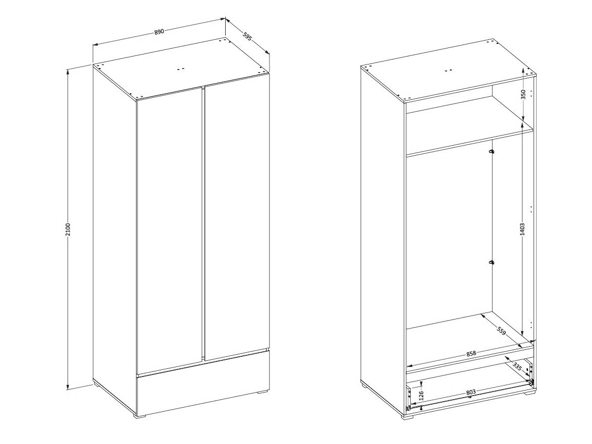 Armoire Alfere 118 (Chêne wotan)