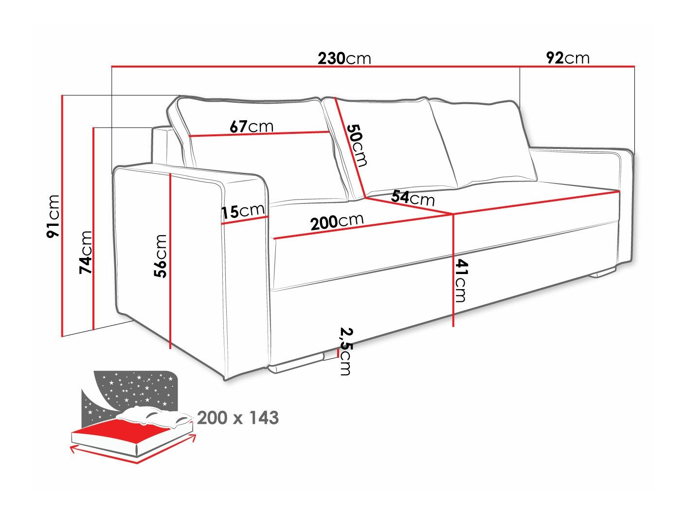 Canapé convertible Decatur 101 (Amor Velvet 4311 + Amor Velvet 4317)