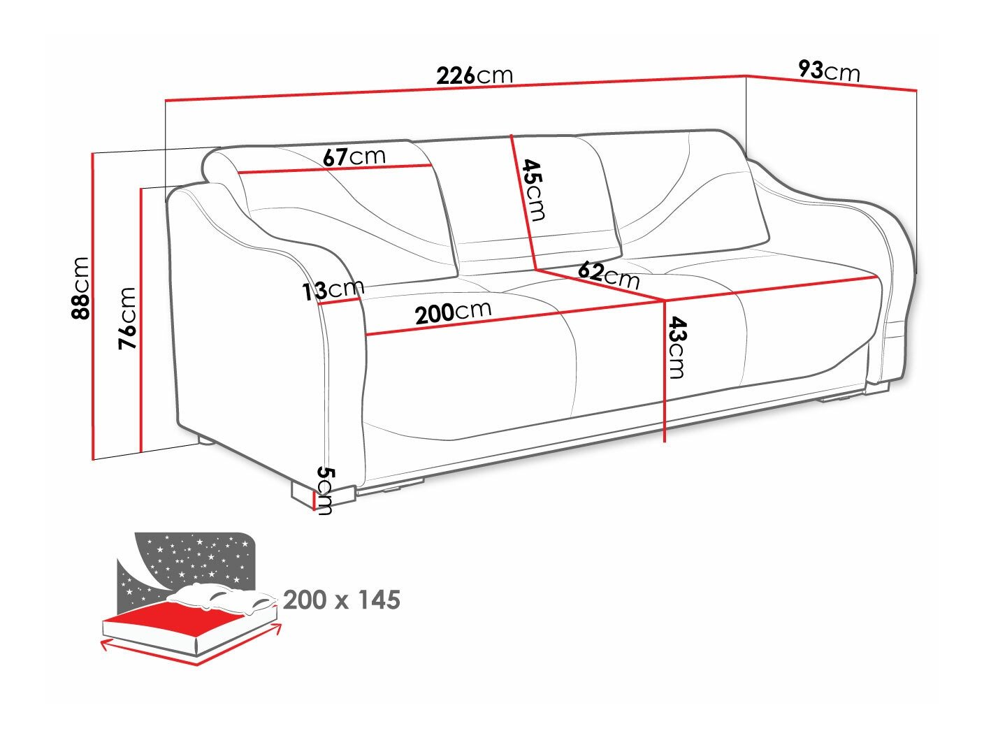 Canapé convertible Decatur 104