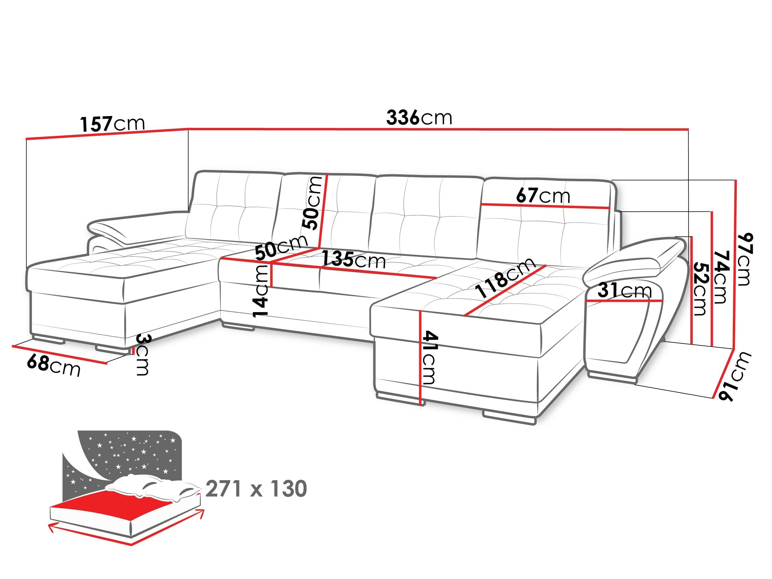 Canapé d'angle Arvada 115 (Rico 23 + Soft 11)