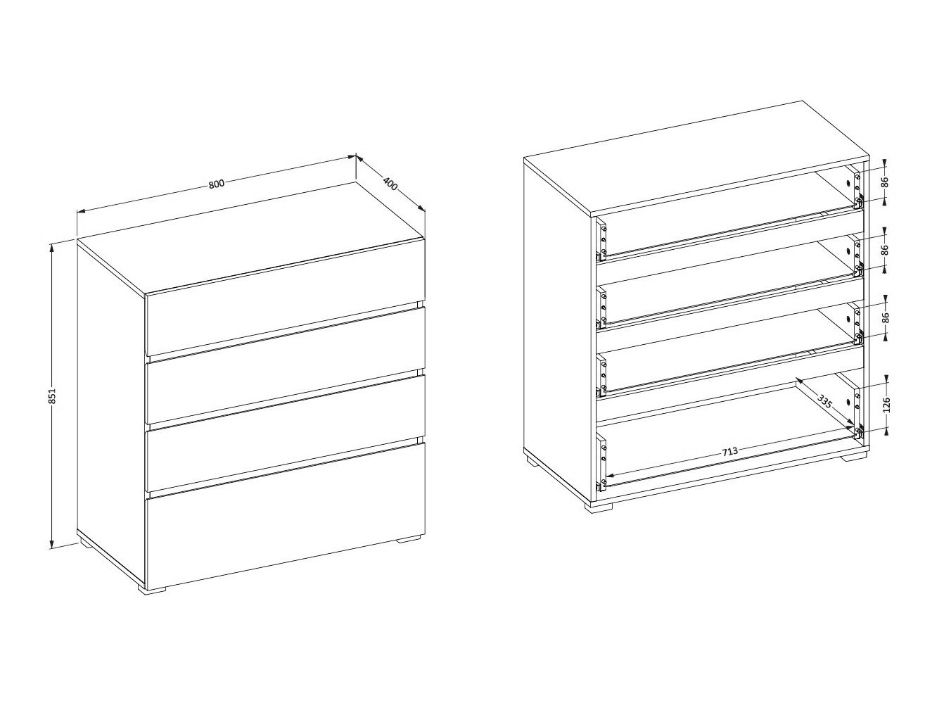 Commode Alfere 121 (Blanc)