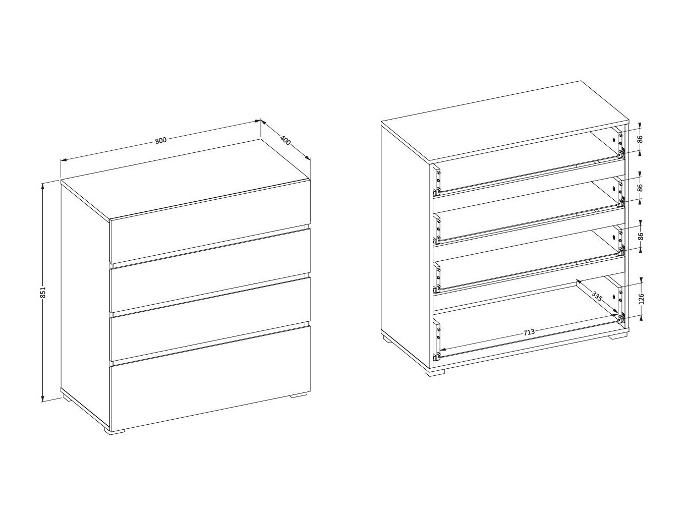 Commode Alfere 121 (Chêne wotan)