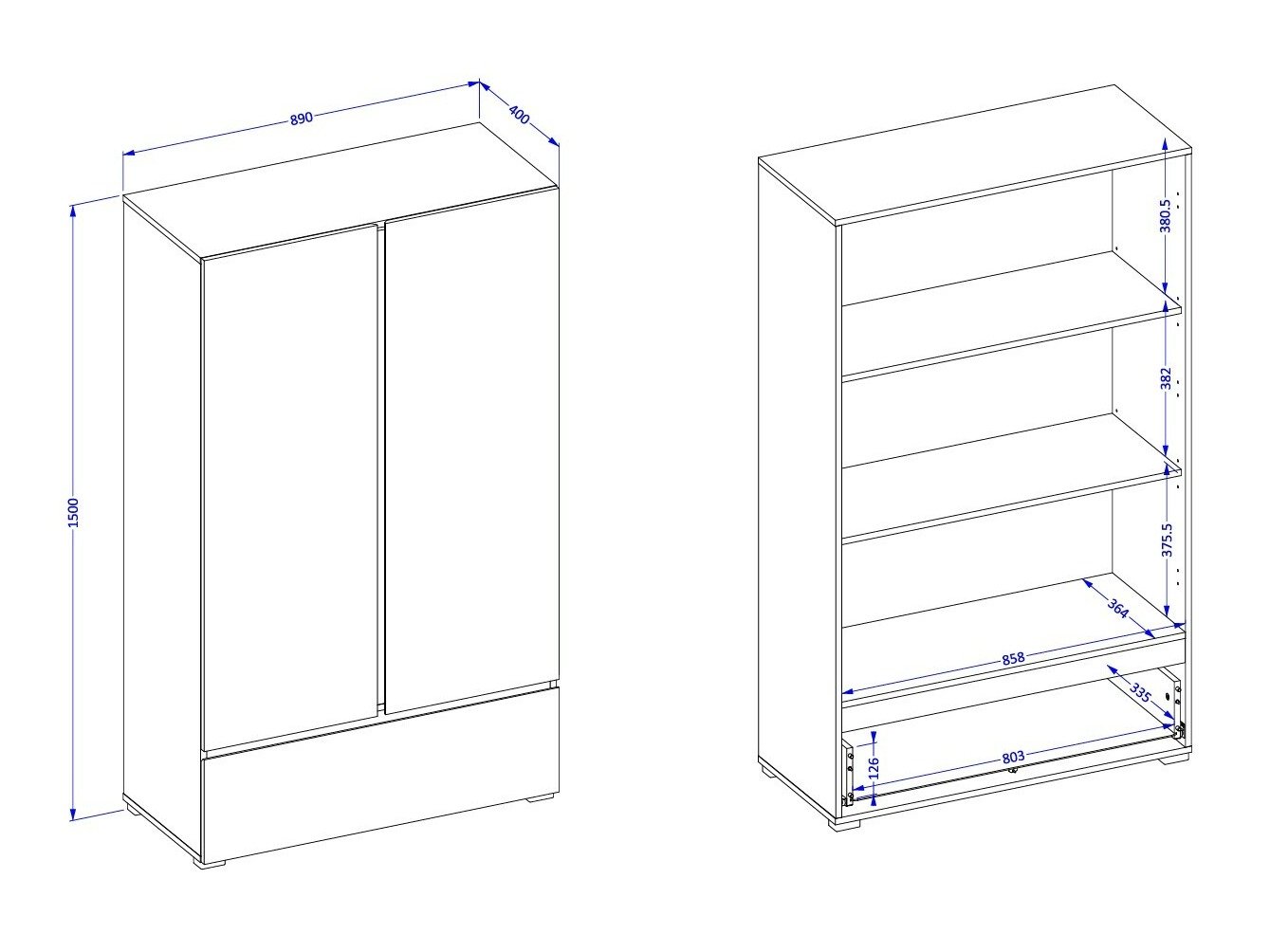 Étagère Alfere 122 (Blanc)