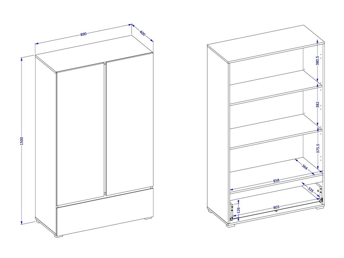 Étagère Alfere 122 (Chêne wotan)