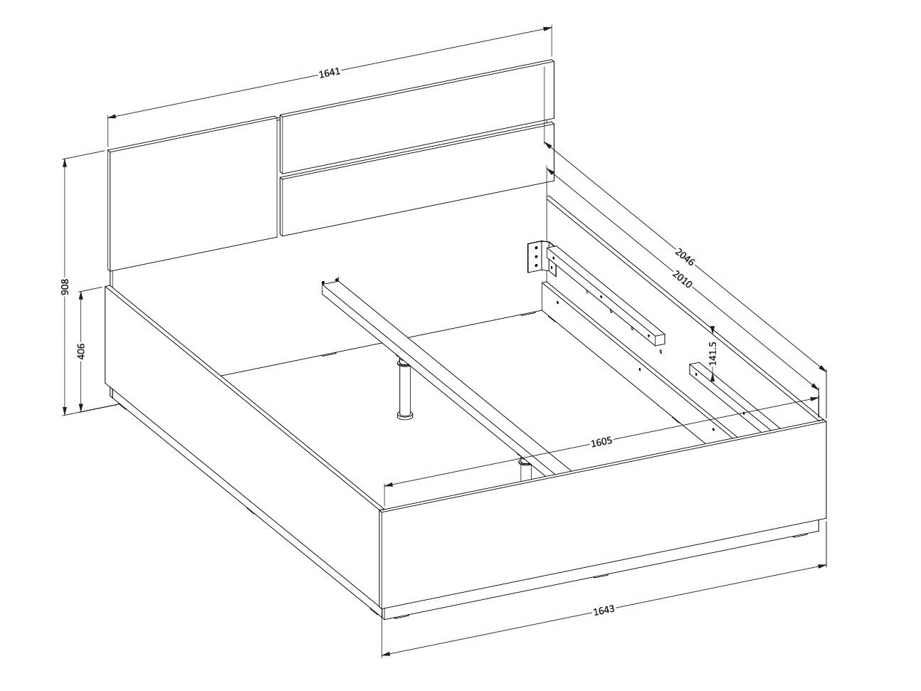 Lit Alfere 123 (Chêne wotan)