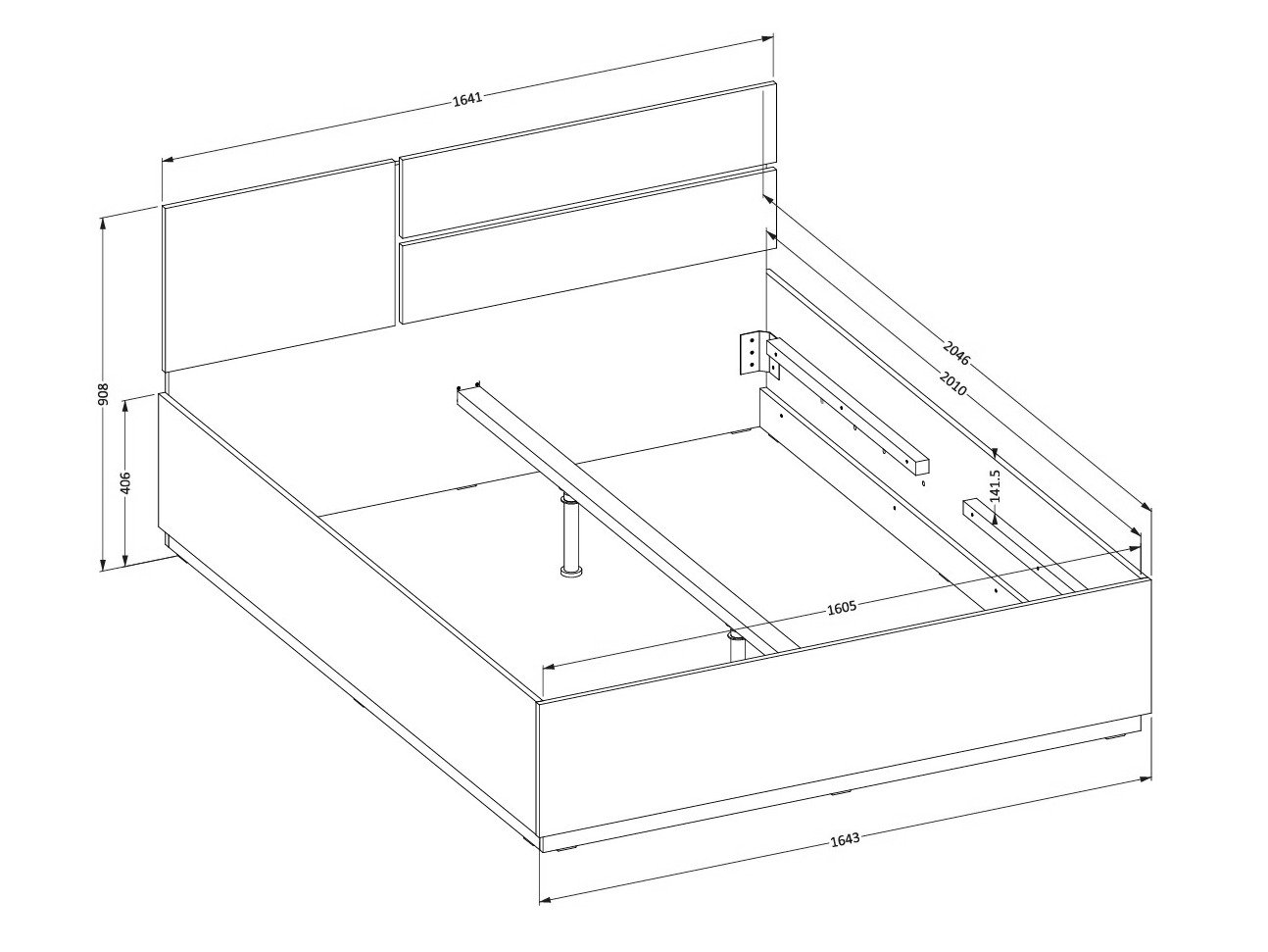 Lit Alfere 123 (Chêne wotan)