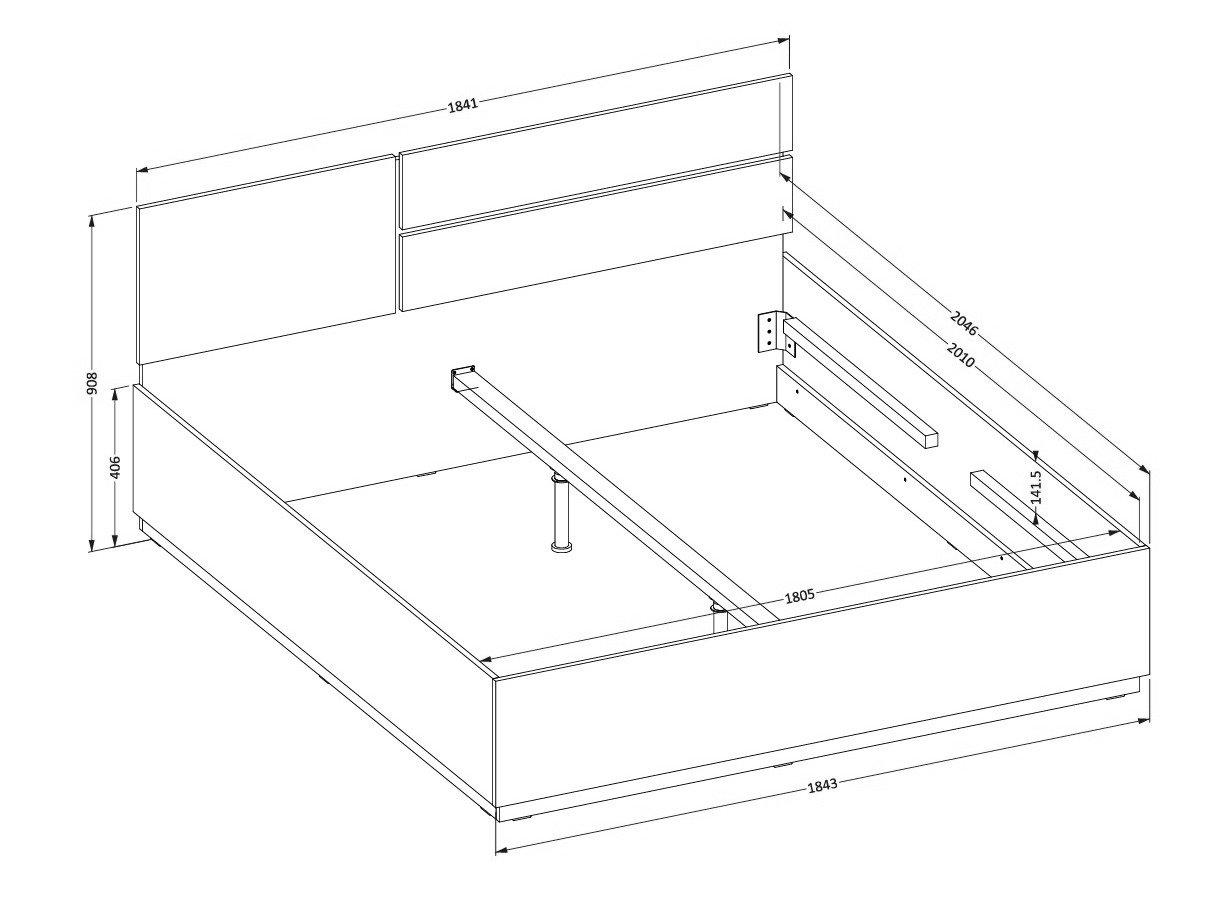 Lit Alfere 123 (Chêne wotan)